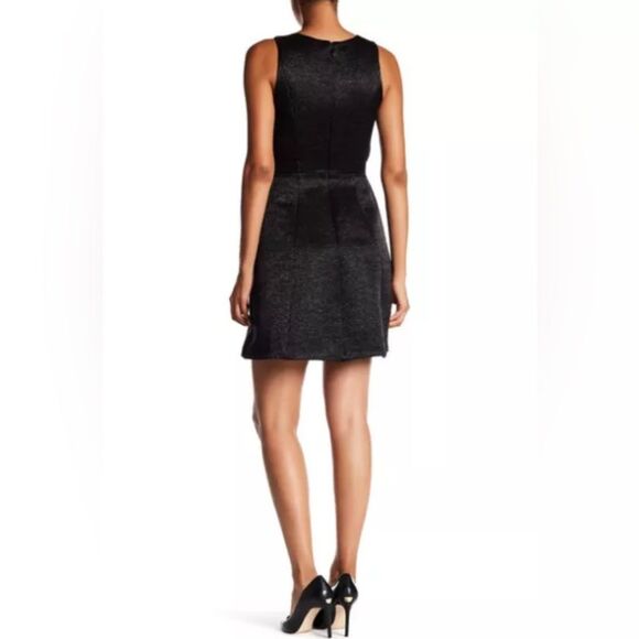 Halston Heritage Evening  Fit Flare Black Formal Mini Dress Size 4 NEW $475 - Picture 4 of 11